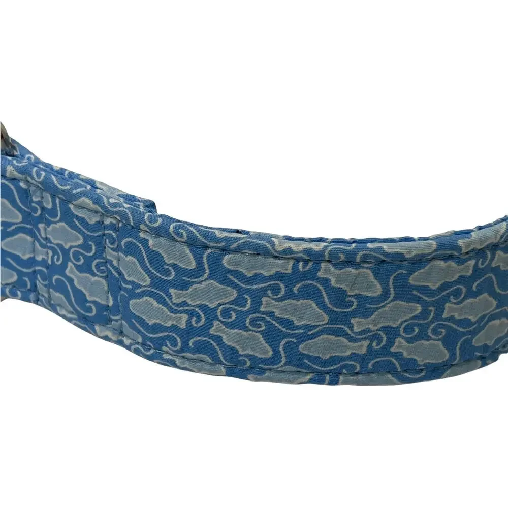 Vineyard Vines Women's Ring‎ Belt Cotton Blue Fish Adjustable Preppy Size M